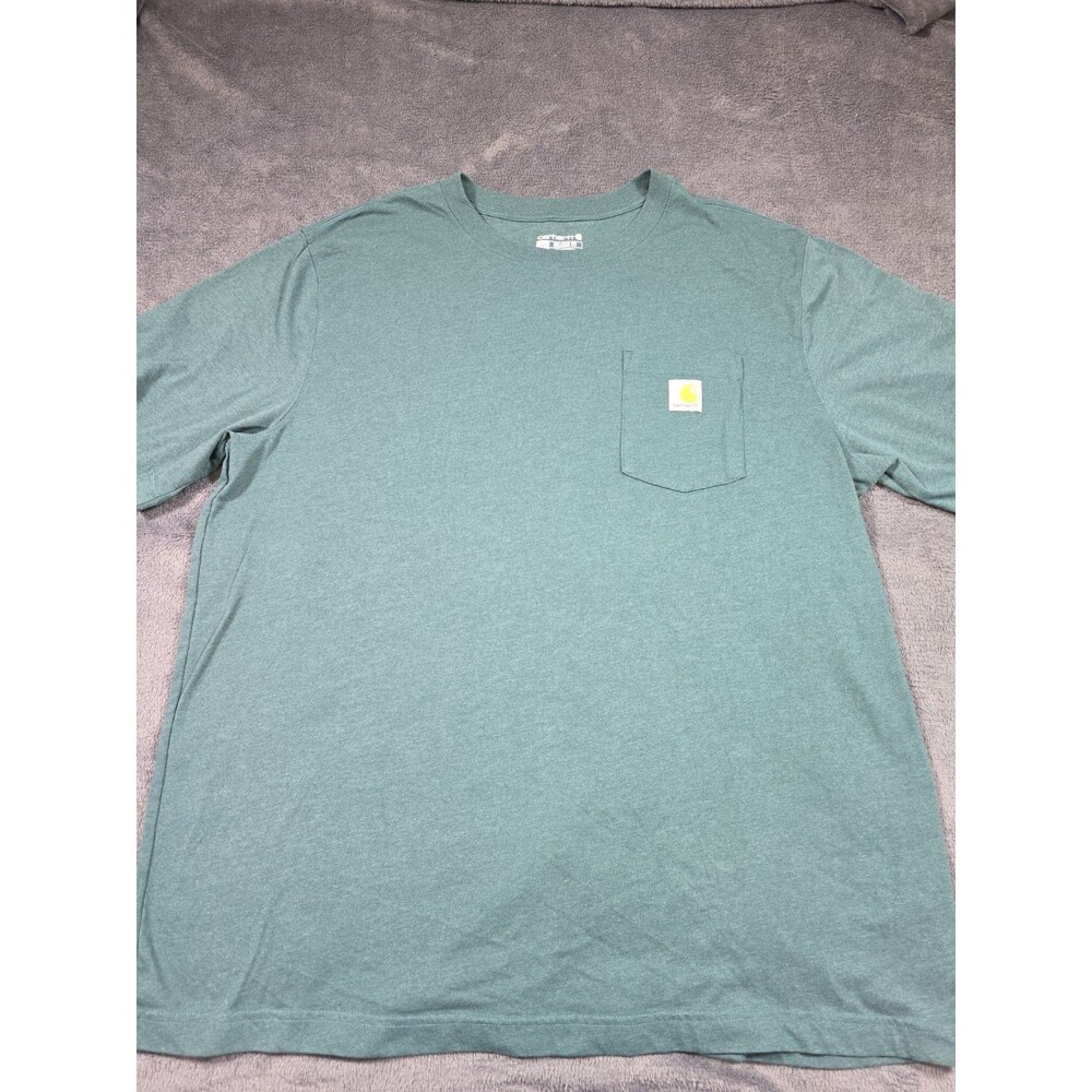 Carhart 2XL Short Sleeve T Shirt Relaxed Fit Model TK7523-M Green Pocket T Logo